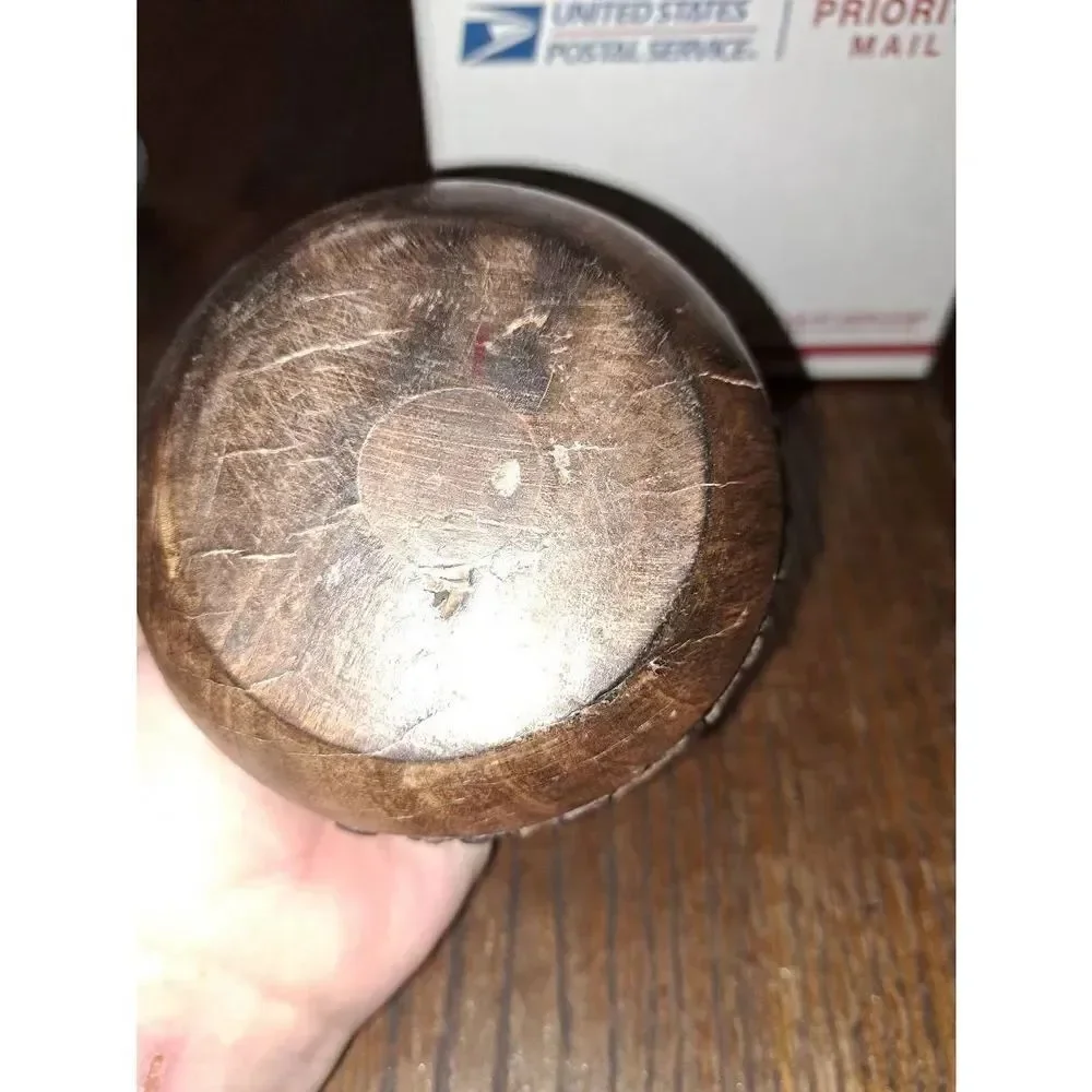 Vintage Hand Carved Rosewood Elephant Candle Votive Cup Holder Round Ball